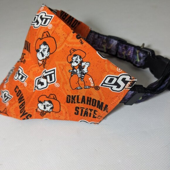 NEW- Homemade OSU Oklahoma State Cowboys Dog Bandana (8" x 6") Size S-M - Picture 5 of 7